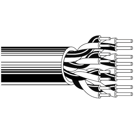 Belden Multi-Conductor Cable, AWM, 22 AWG, 2 C, Chrome, PVC, Solid, 150V AC, Indoor, 1000 ft 8740 060U1000
